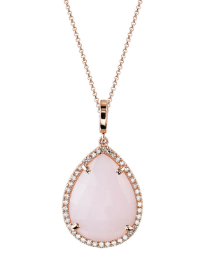 Pink Opal Diamond Necklace