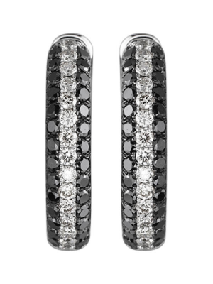 Black and White Diamond Hoops