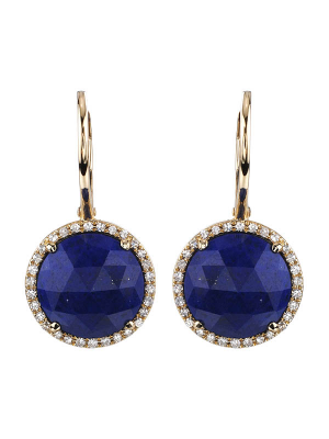 Rose Cut Lapis Earring