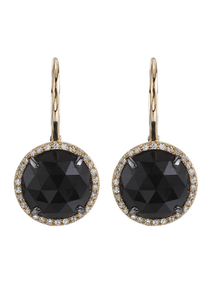 Rose Cut Onyx Earrings