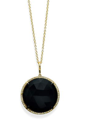 Rose Cut Onyx Round Pendant