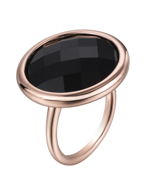 Modern Round Onyx Ring